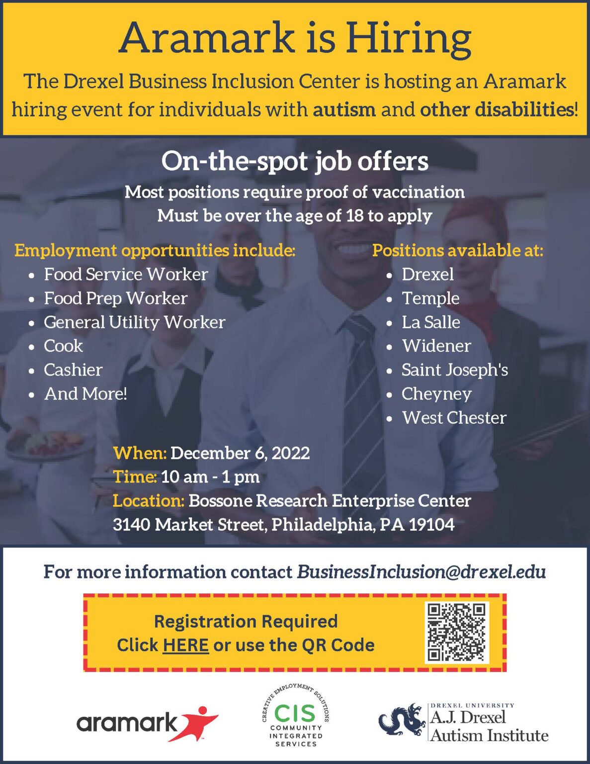 Aramark Hiring Event Drexel Business Inclusion Center